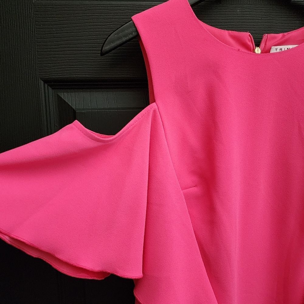 Trina Turk Sz. 8 NWT Pink Swizzle Lambada Cold Shoulder Dress - Picture 8 of 16